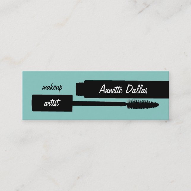 Makeup artist business cards teal (Front)