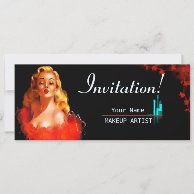 MakeUp Artist - Card, Invitation, Invite (Front)