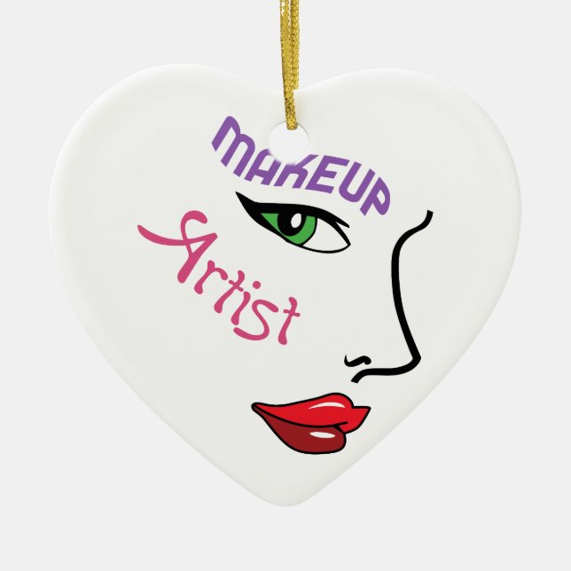 Makeup Artist Ceramic Tree Decoration (Front)