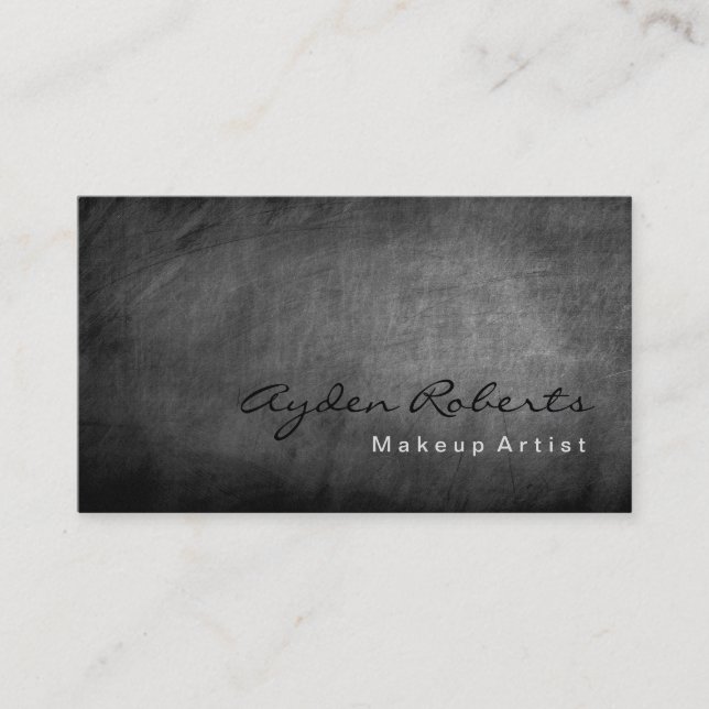 Makeup Artist Chalkboard Grey Business Card (Front)
