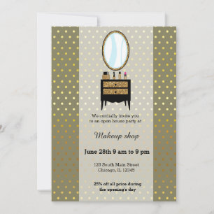 Makeup artist - choose background colour invitation