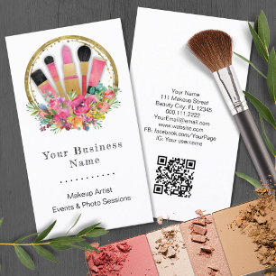 Makeup Artist Cosmetologist Beautician QR Code Business Card