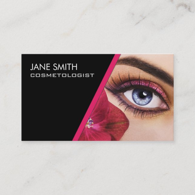 Makeup Artist Cosmetologist Cosmetology Elegant Business Card (Front)
