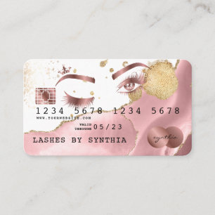 Makeup artist Credit Card Styled Blush Pink Agate
