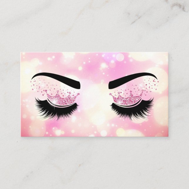 Makeup artist Crown Lashes Beauty Salon Extension Business Card (Front)