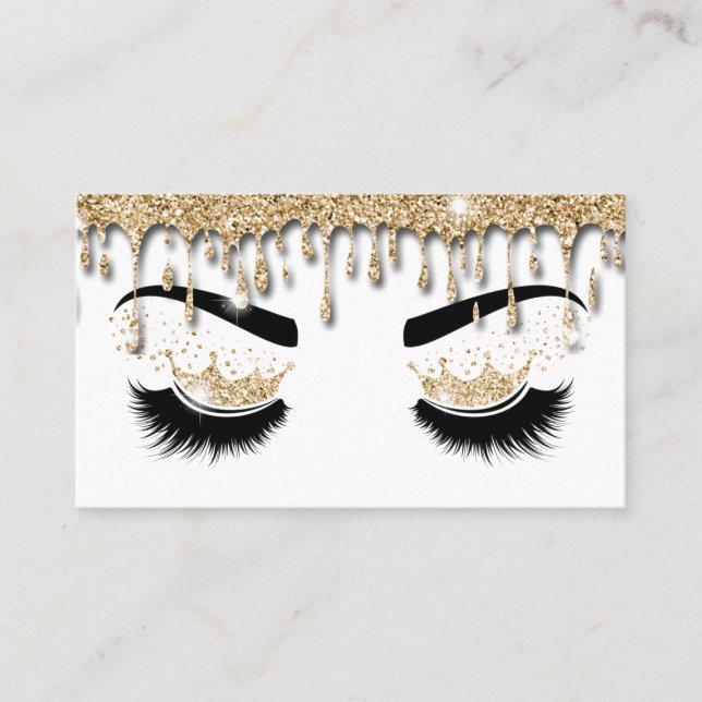 Makeup artist Crown Lashes Beauty Salon Extension Business Card (Front)