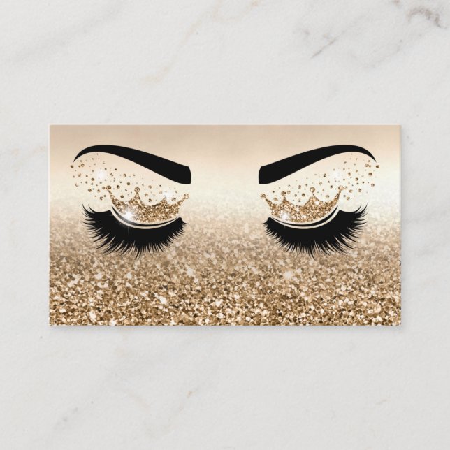 Makeup artist Crown Lashes Beauty Salon Extension Business Card (Front)