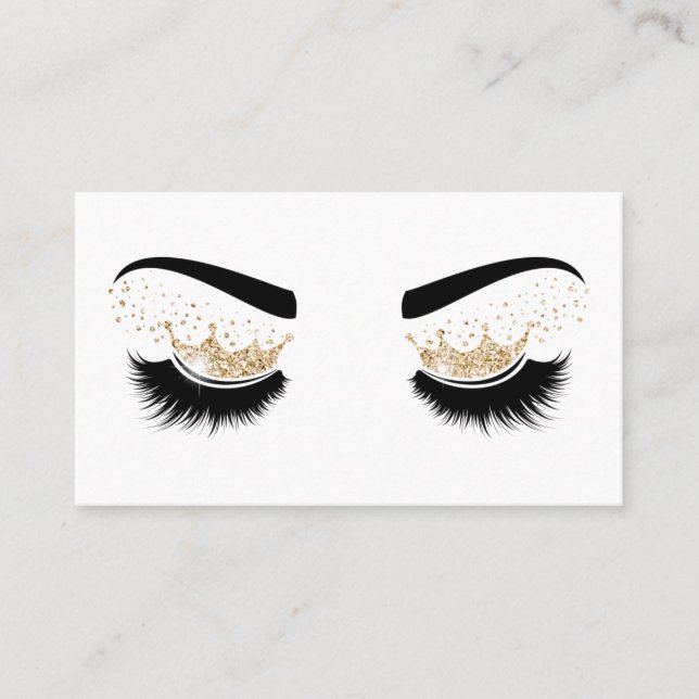 Makeup artist Crown Lashes Beauty Salon Extension Business Card (Front)