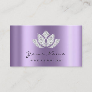 Makeup Artist Crystal Diamond Lotus Purple Violet Business Card