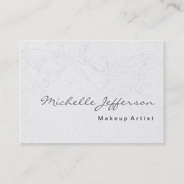 Makeup Artist Damask Pattern Business Card (Front)