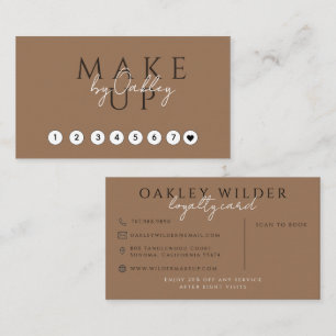 Makeup Artist Dark Terracotta QR Code  Loyalty Card