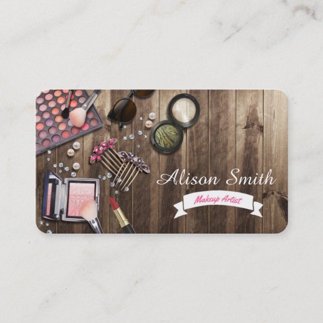 Makeup Artist Desk/Makeup Vanity Desk Business Card (Front)