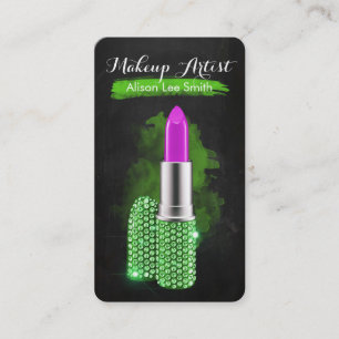 Makeup Artist/Diamonds Sparkle Lipstick Business Card