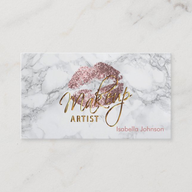 Makeup Artist Dusty Rose Appointment Card (Front)