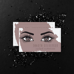 Makeup Artist   Elegant Dark Taupe Eyes and Skin Business Card