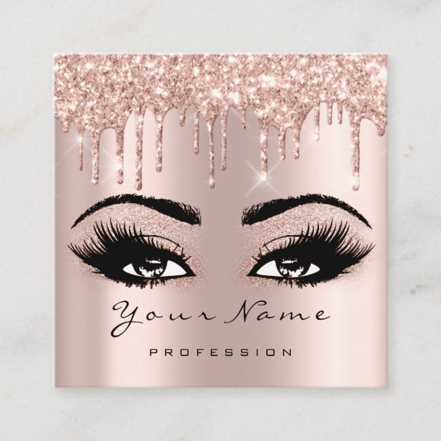 Makeup Artist Event Brows Glitter Eyelash Square Square Business Card (Front)