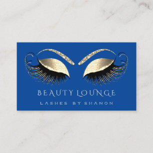 Makeup Artist Event Lashes Gold Royal Blue Eyes Appointment Card