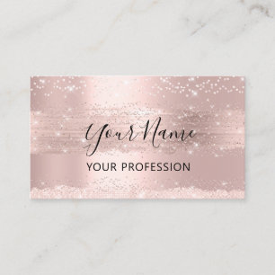 Makeup Artist Event Planner Confetti Pink Rose Business Card