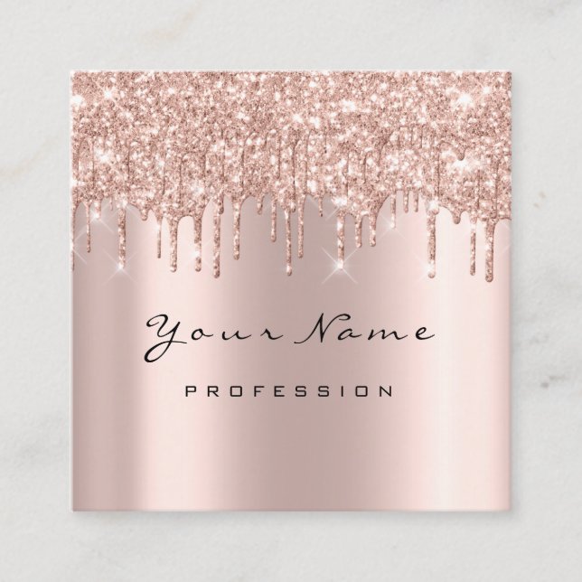 Makeup Artist Event Planner Glitter Spark Event Square Business Card (Front)