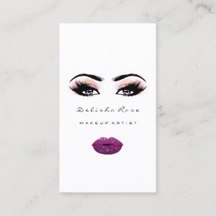 Makeup Artist Eye Lashes Glitter Eyebrow Lips Glam Business Card