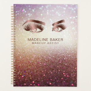 Makeup Artist Eyebrow Eyes Lashes Rose Gold Planner