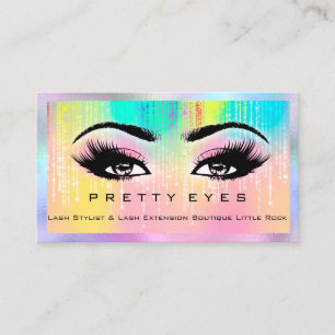 Makeup Artist Eyebrows Lash Eyes Holograph Rainbow Business Card