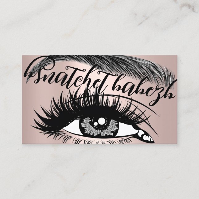 Makeup Artist Eyelash Brows QR Code Logo Rose Business Card (Front)