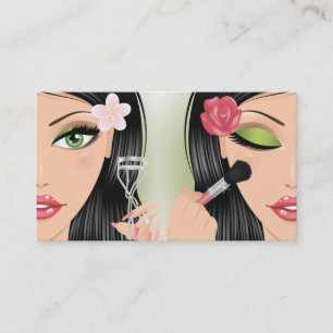 Makeup Artist Eyelash Curler Blush Brush Green Business Card