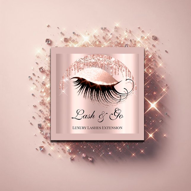Makeup Artist Eyelash Extension Rose Custom Logo Invitation (Makeup Artist Eyelash Extension Rose Custom Logo Invitation)
