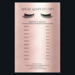 Makeup Artist Eyelash Extensions beidseitig Flyer<br><div class="desc">Maskenbildner-Kosmetiker- Eyelash Extensions-Flyer-Preisliste in Rose-Goldfarben. Über " weiteres personalisieren" können Sie Schriftart,  Farbe,  Position etc. individuell wählen und verändern.
Bei diesem Produkt werden keine Goldpartikel / Glitzer verwendet,  Rose-Gold ist nur der Farbton.</div>