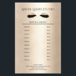 Makeup Artist Eyelash Extensions Flyer<br><div class="desc">mask designer - Eyelash Extensions Flyer price list in gold colors. You can select and change font,  color,  position,  etc. individually using "further personalize". This product does not use gold particles / glitzers,  gold is only the color.</div>