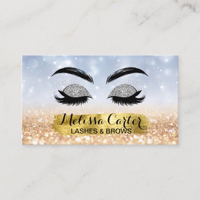 Makeup Artist Eyelash Extensions Lashes Brows Business Card (Front)