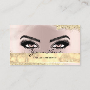 Makeup Artist Eyelash Glam Glitter Rose Gold Business Card