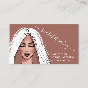 Makeup Artist Eyelash Hair Brows Lips Blush Logo Business Card
