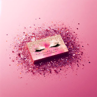Makeup Artist Eyelash Lashes Glitter Drips Pink Business Card