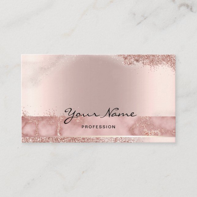 Makeup Artist Eyelash Lashes Rosegold script Business Card (Front)