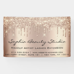 Makeup Artist Eyelash Rose Gold Drips Adress Glitt Banner