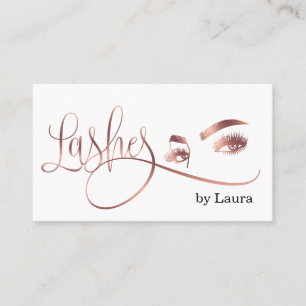 Makeup artist Eyelashes Rose Gold Beauty Salon Eye Business Card