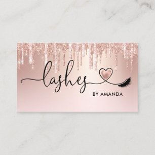 Makeup Artist Eyes Lashes Blush Pink Glitter Busi Business Card