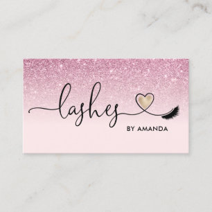 Makeup Artist  Eyes Lashes Blush Pink Glitter Busi Business Card