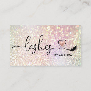 Makeup Artist  Eyes Lashes Blush Pink Glitter Business Card