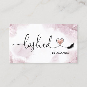 Makeup Artist  Eyes Lashes Blush Pink Watercolor B Business Card