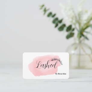 Makeup Artist Eyes Lashes Blush Pink Watercolor Bu Business Card