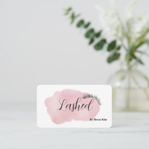 Makeup Artist Eyes Lashes Blush Pink Watercolor Business Card