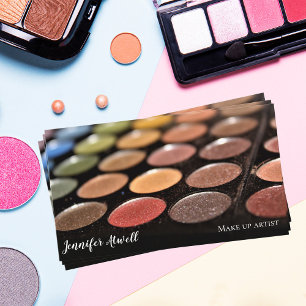 Makeup Artist Eyeshadow Palette Rainbow Glitter Business Card