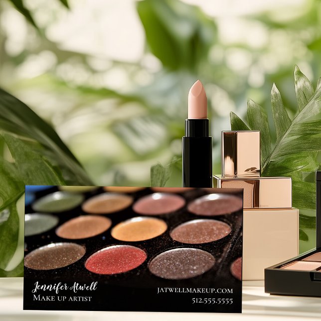 Makeup Artist Eyeshadow Palette Rainbow Glitter Magnetic Business Card (Creator Uploaded)