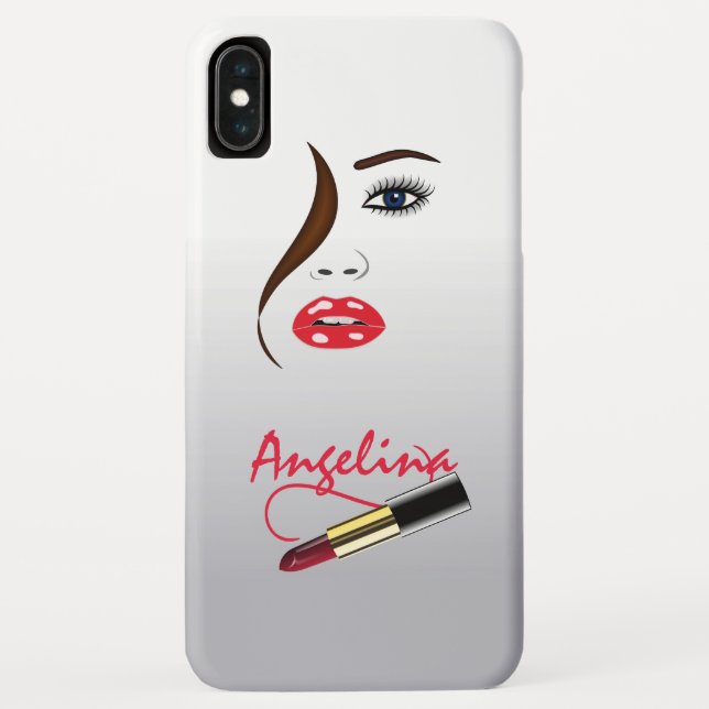Makeup Artist Face and Lipstick in the Mirror Case-Mate iPhone Case (Back)