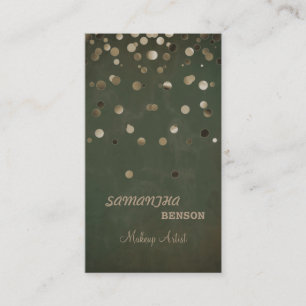 Makeup Artist Fashion Glow Glitter Sparkle Gold Business Card
