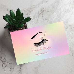 Makeup Artist, Faux Lashes Holographic Business Card