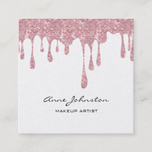 Makeup Artist Glitter and Sparkle Square Business Card
